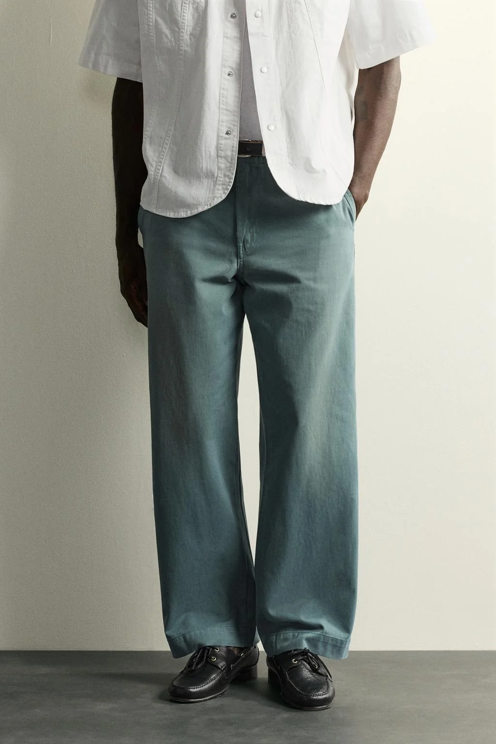 DENIM CHINO TROUSERS
