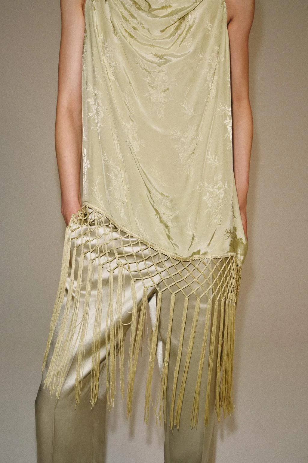 ZW COLLECTION JACQUARD FRINGED TOP