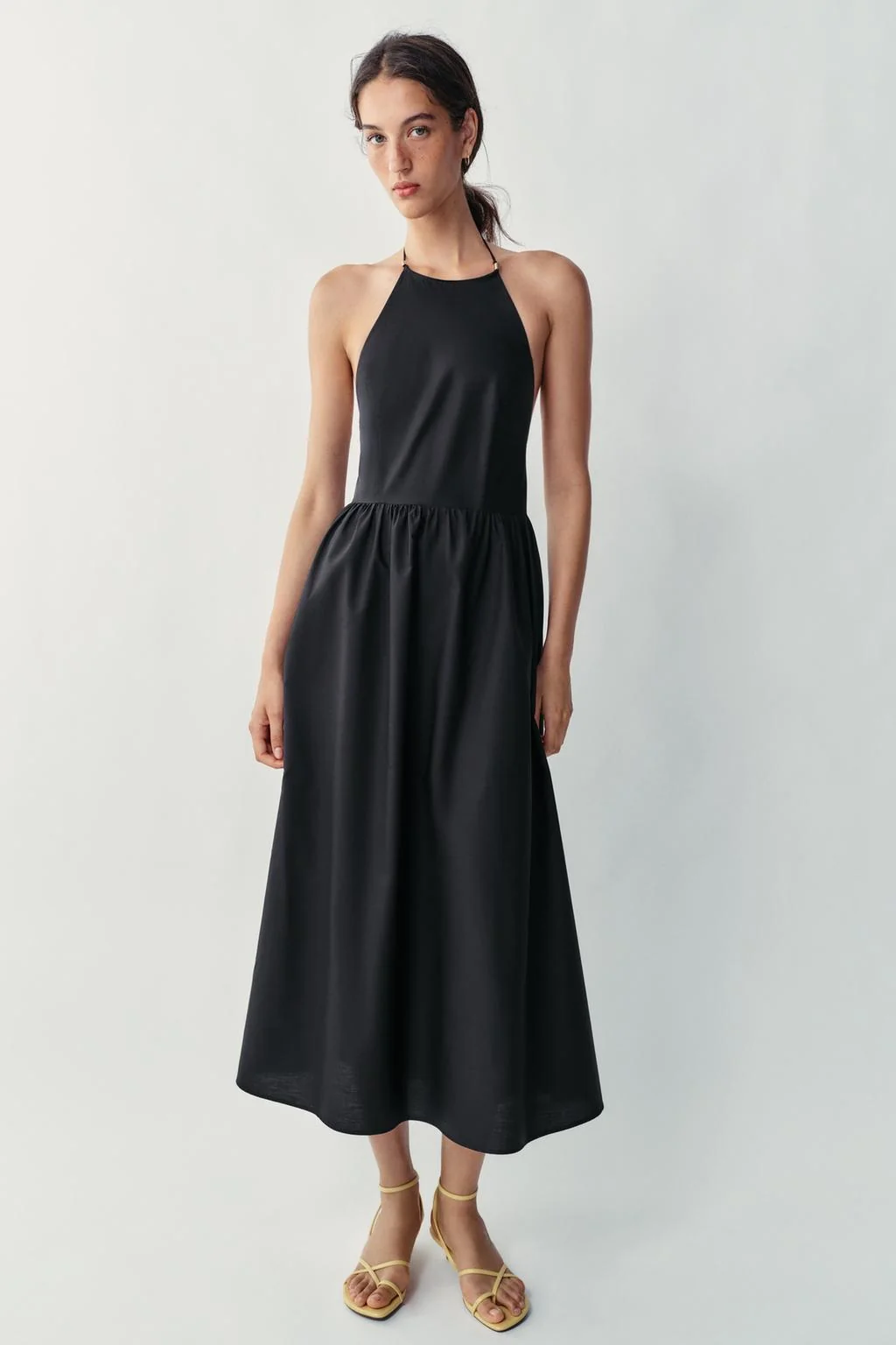 POPLIN MIDI DRESS
