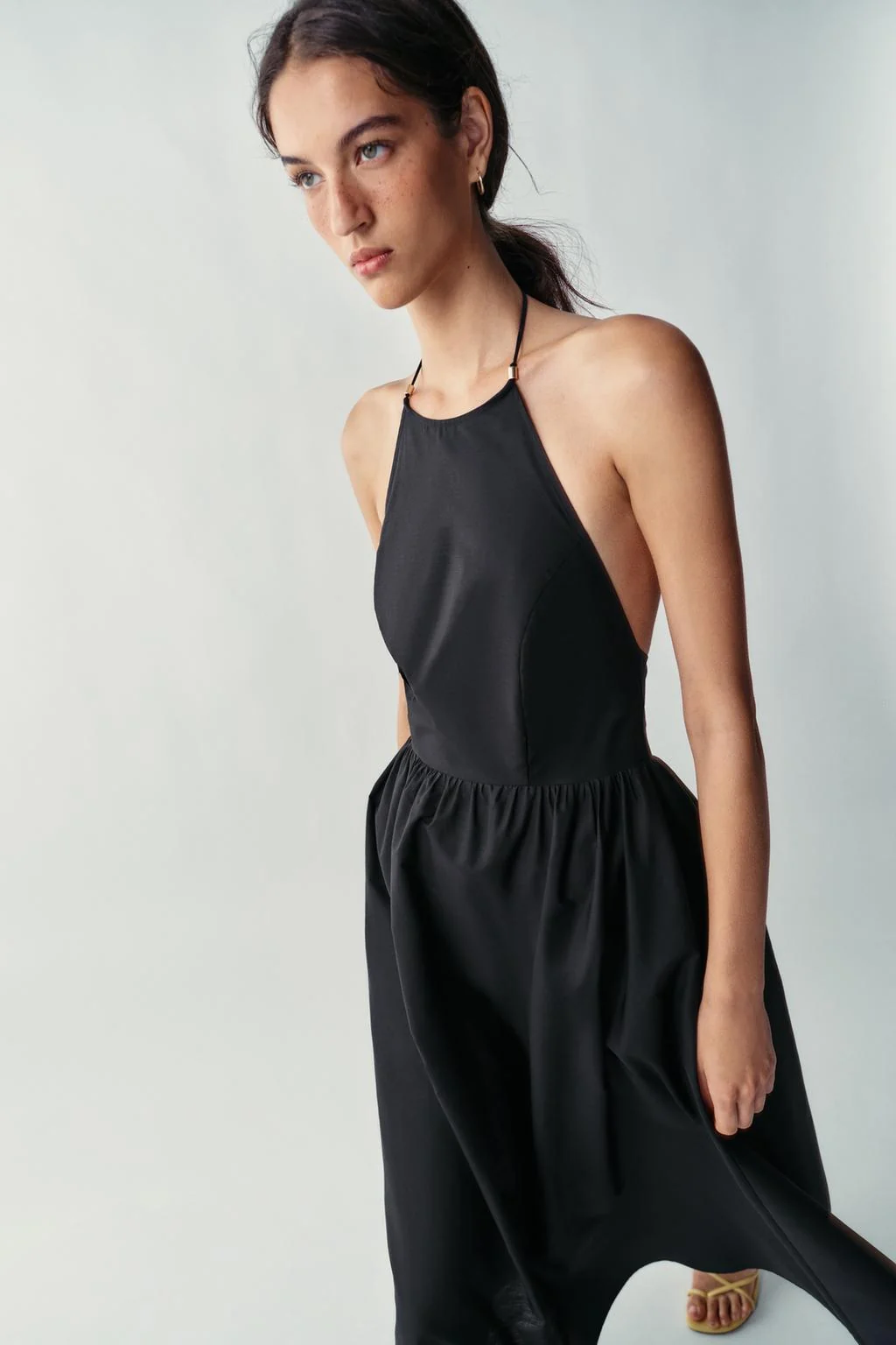 POPLIN MIDI DRESS