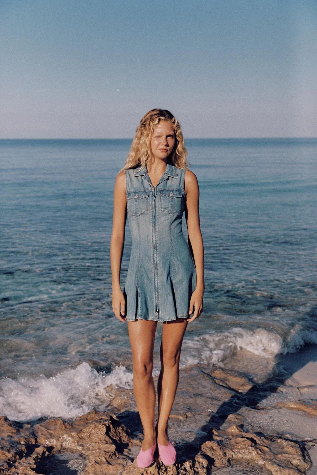 TRF DENIM POCKET MINI DRESS