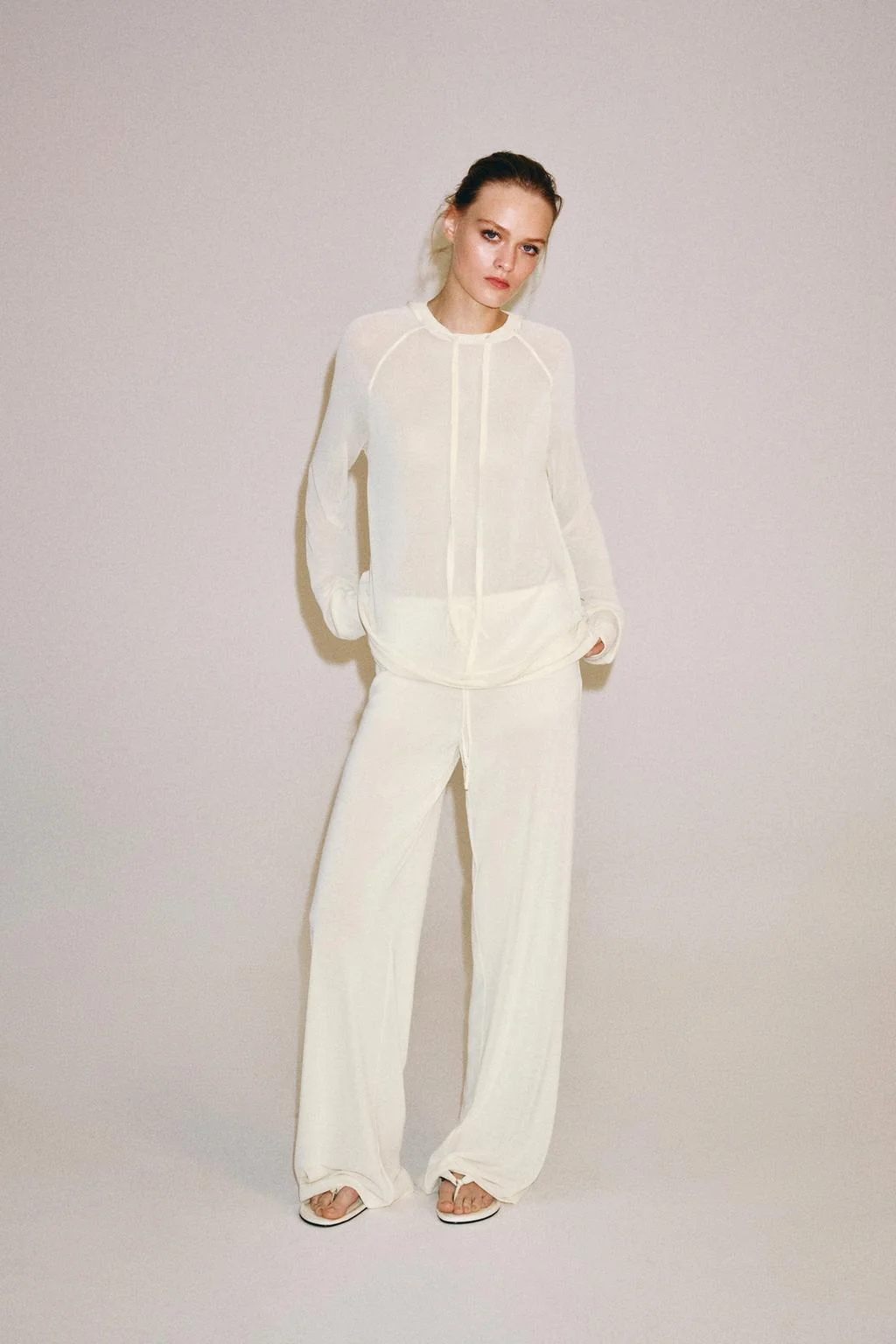 FLUID SEMI-SHEER SWEATSHIRT