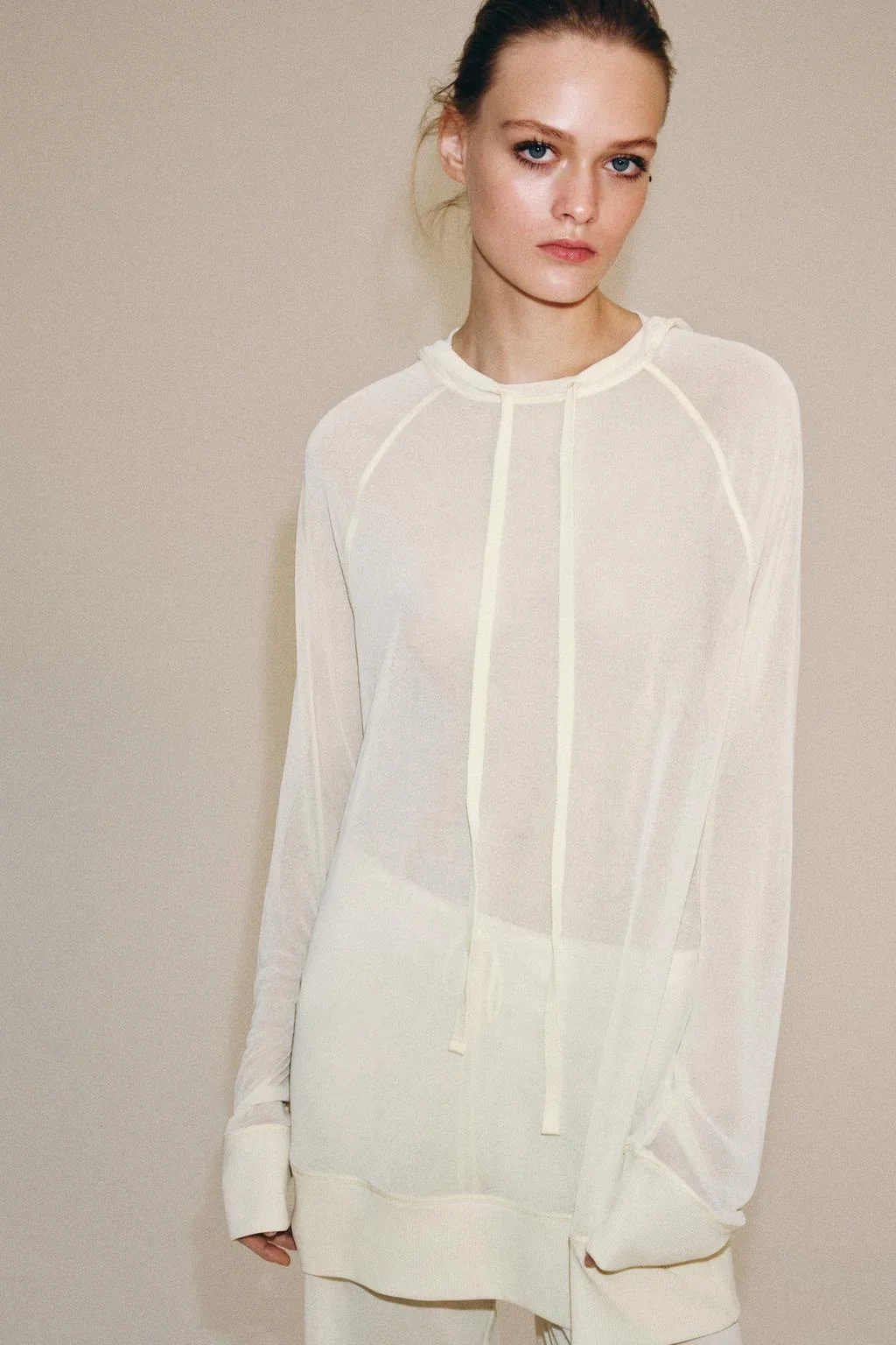 FLUID SEMI-SHEER SWEATSHIRT