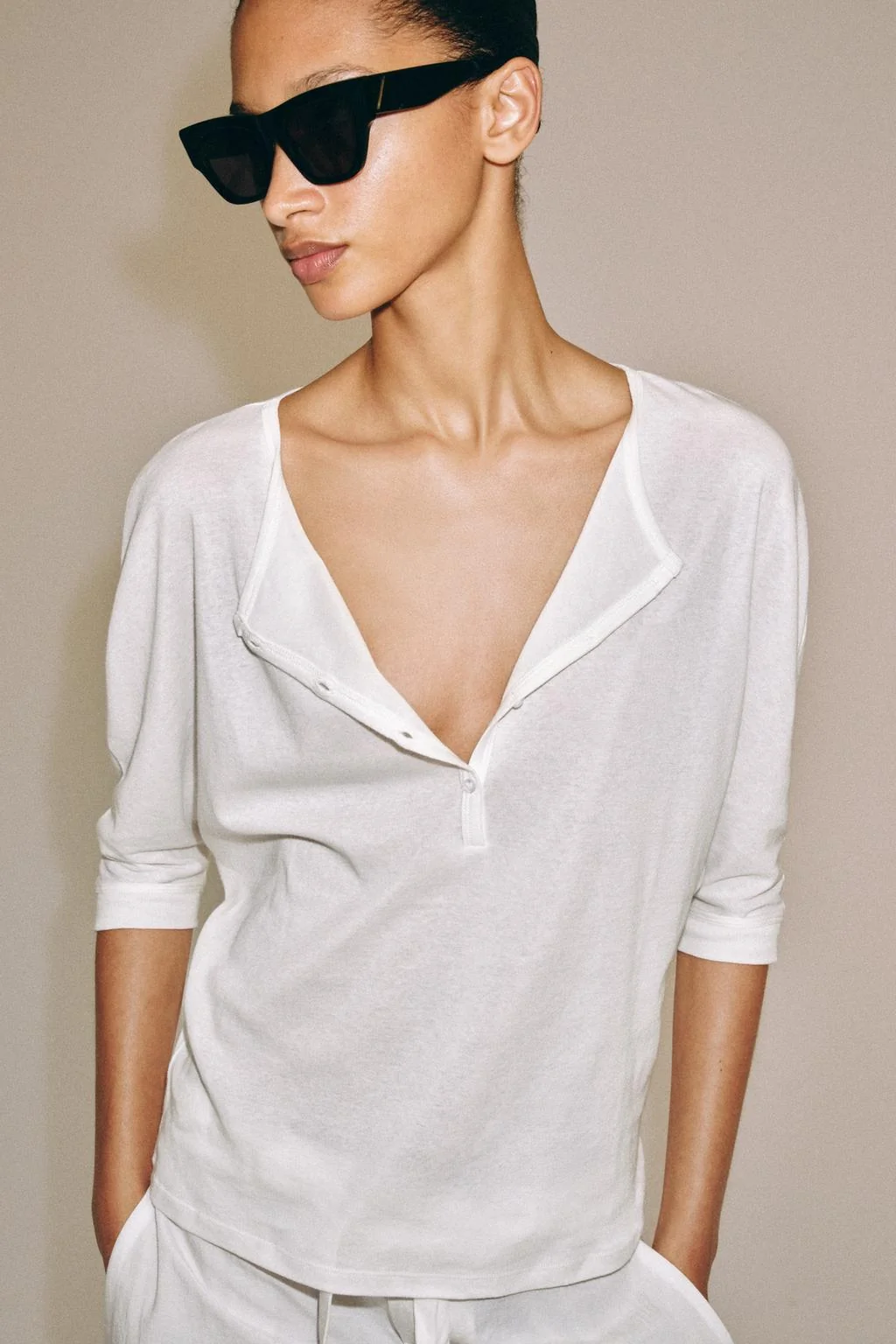 COTTON HENLEY T-SHIRT