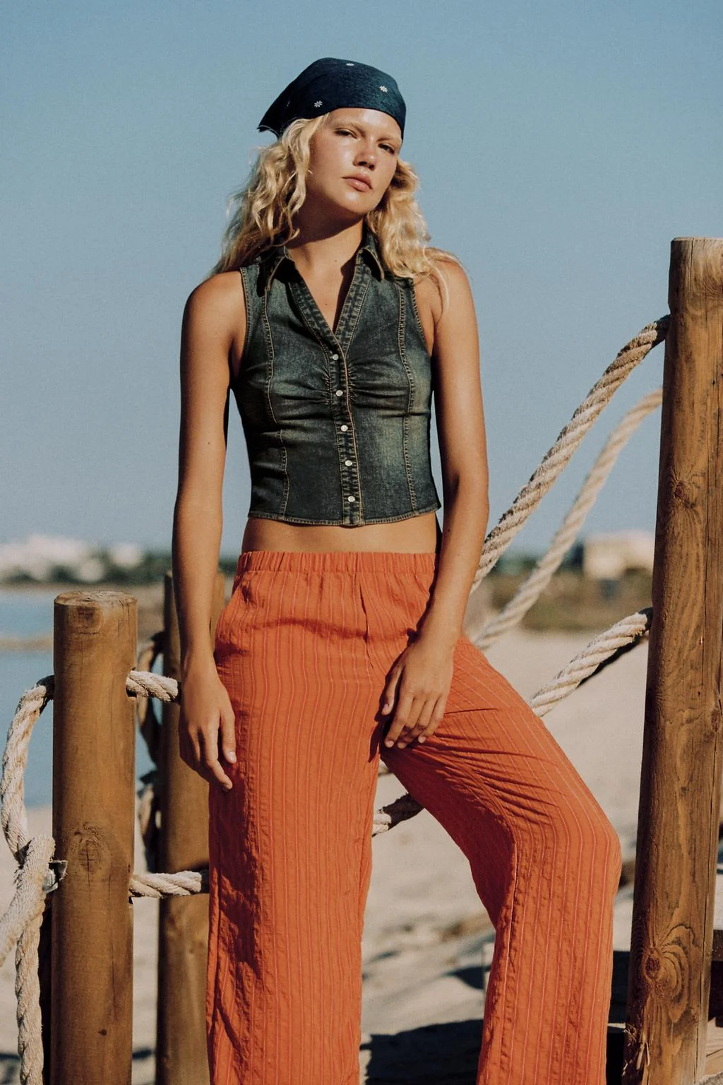 TRF DENIM SHIRT TOP