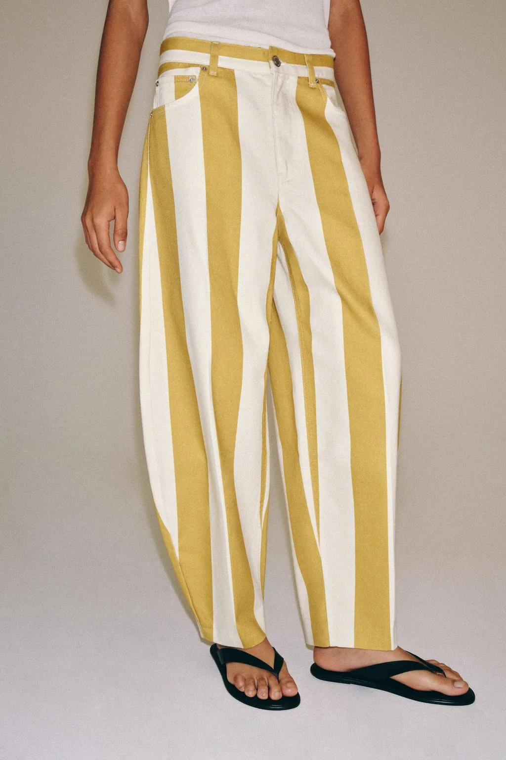 ZW COLLECTION HIGH-WAIST TAPERED STRIPED JEANS