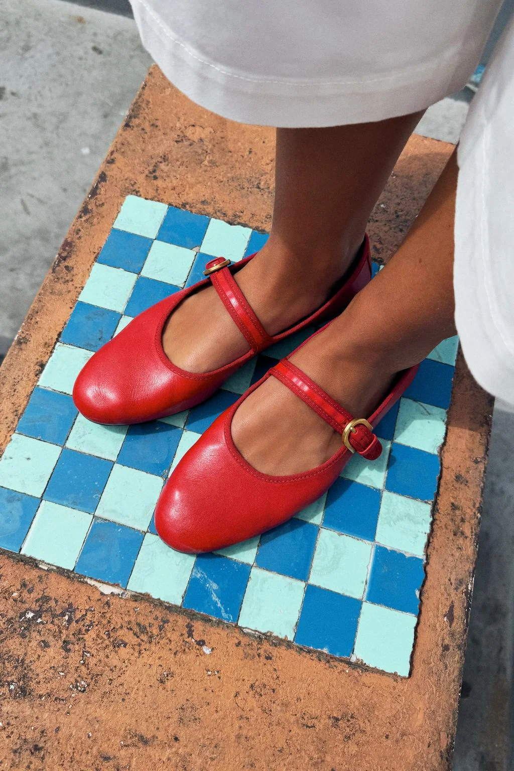 LEATHER BALLERINA FLATS