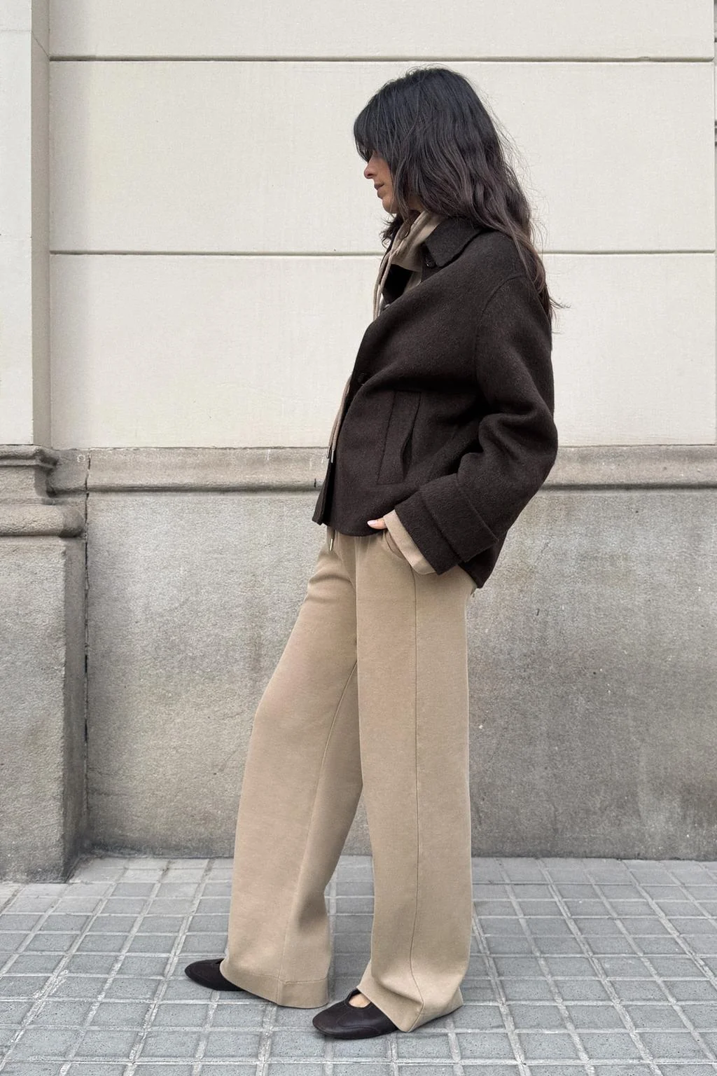 Брюки с эффектом потёртости из интерлока