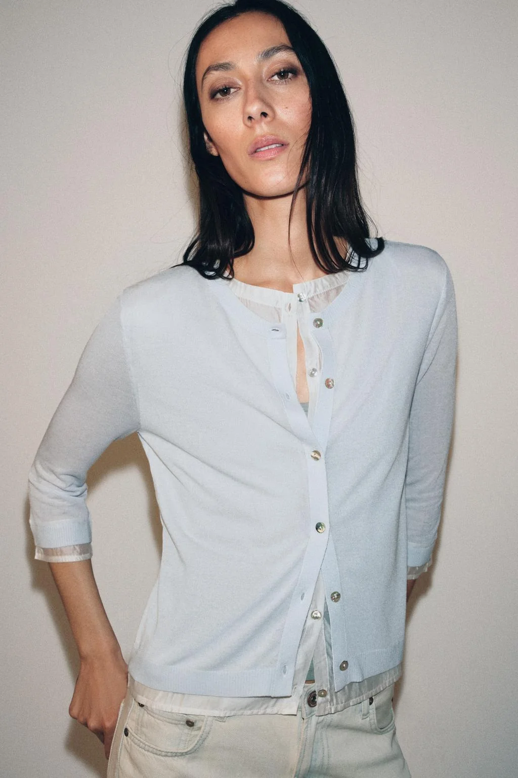 Контрастный трикотажный пиджак