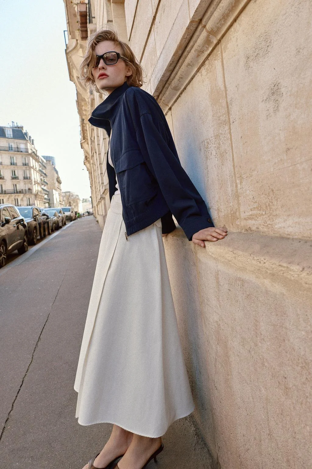 Куртка с высоким воротником и карманами с клапанами