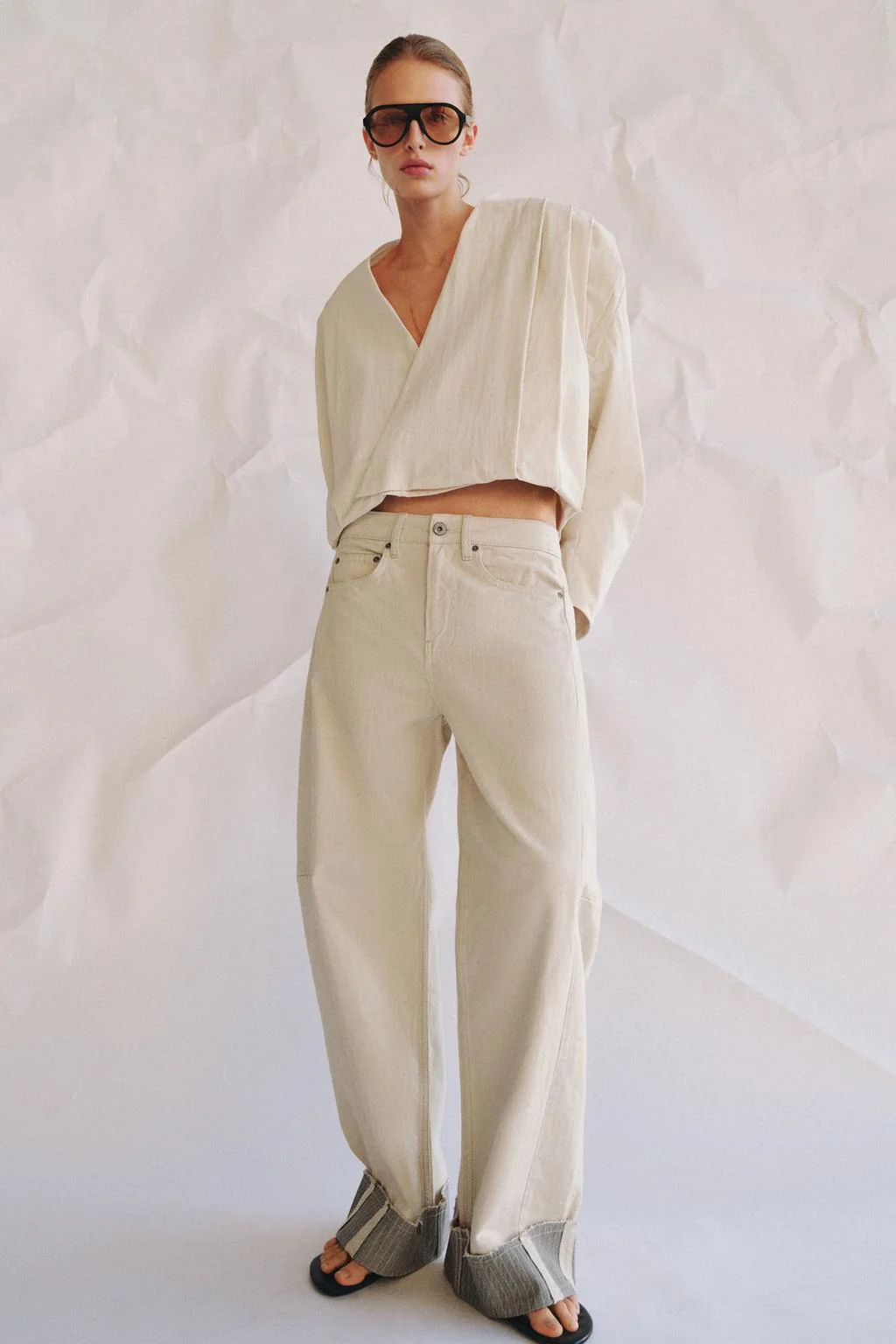 Куртка-пальто с драпировкой и складками коллекции ZW