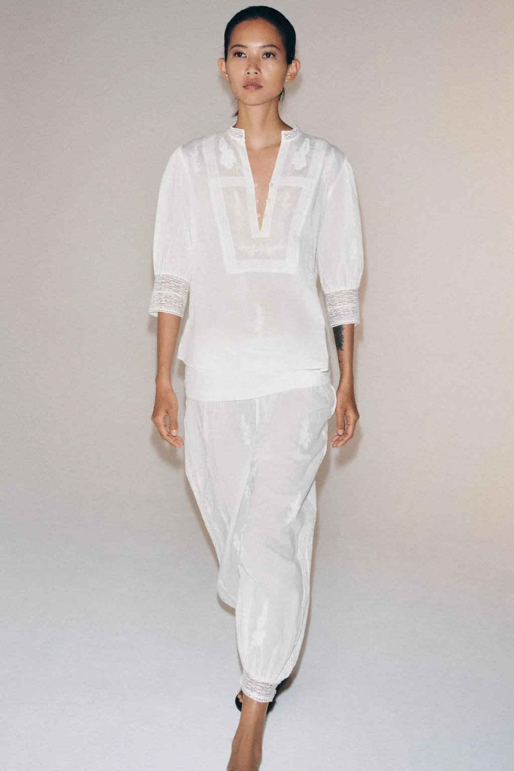 ZW COLLECTION Брюки саруэль с вышивкой — Пышный