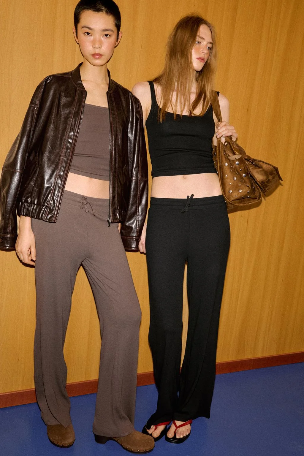 Прямые рубчатые брюки