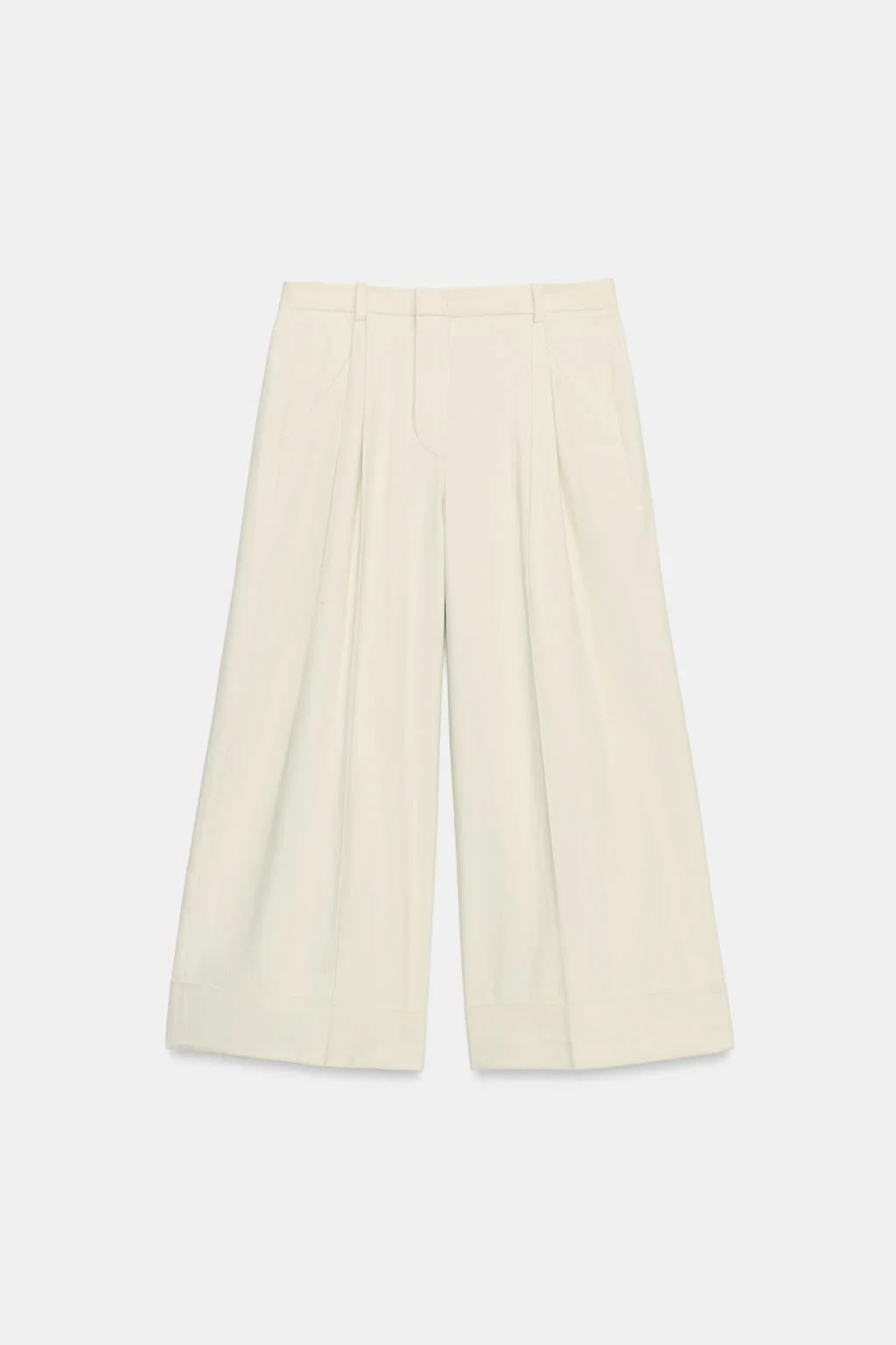 Брюки из льняной смеси со складками ZW COLLECTION