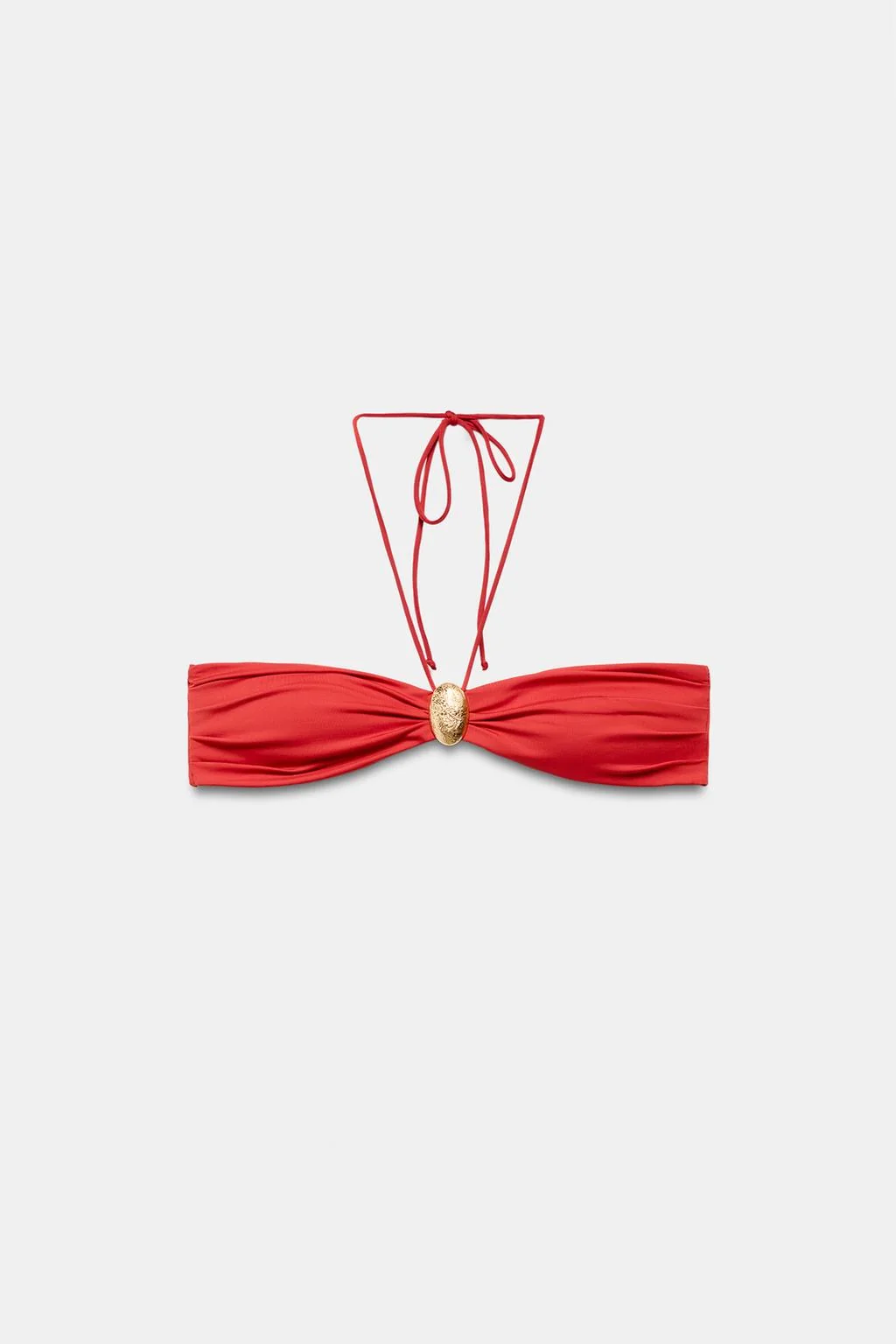Bandeau-топ для бикини с овальным декором