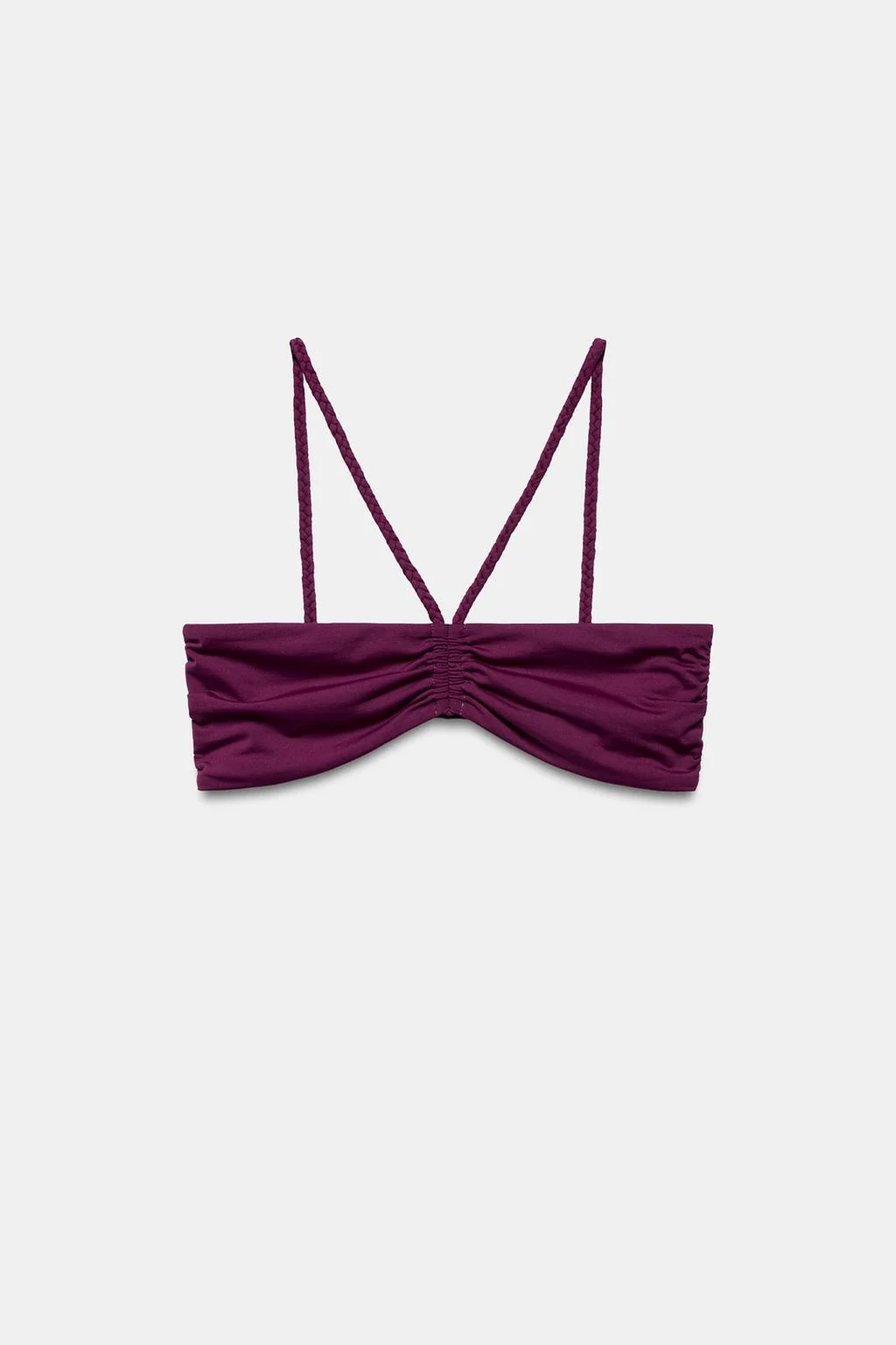 Bandeau-топ для бикини с плетеными бретелями