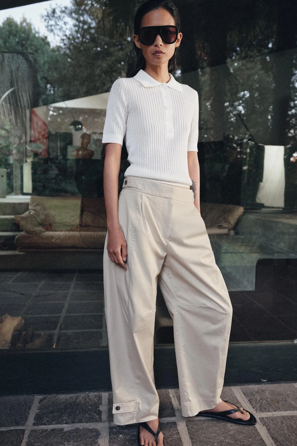 Чино брюки с петлями для ремня ZW COLLECTION — Пышный