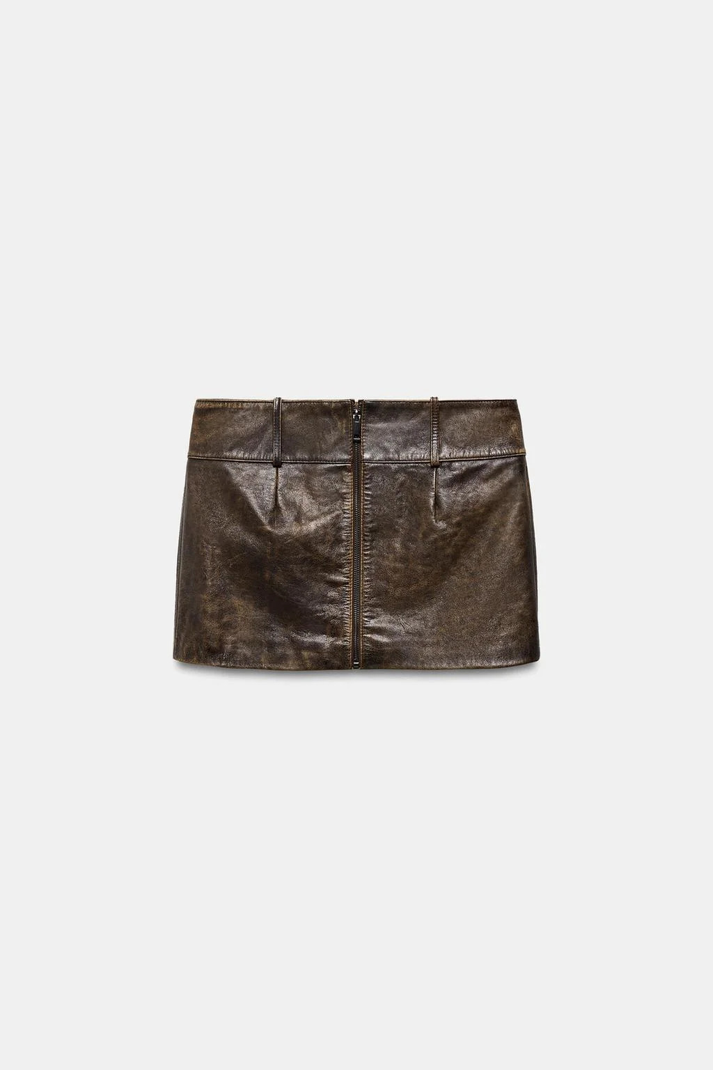 Короткая юбка из 100% кожи ZW COLLECTION, лимитированная серия