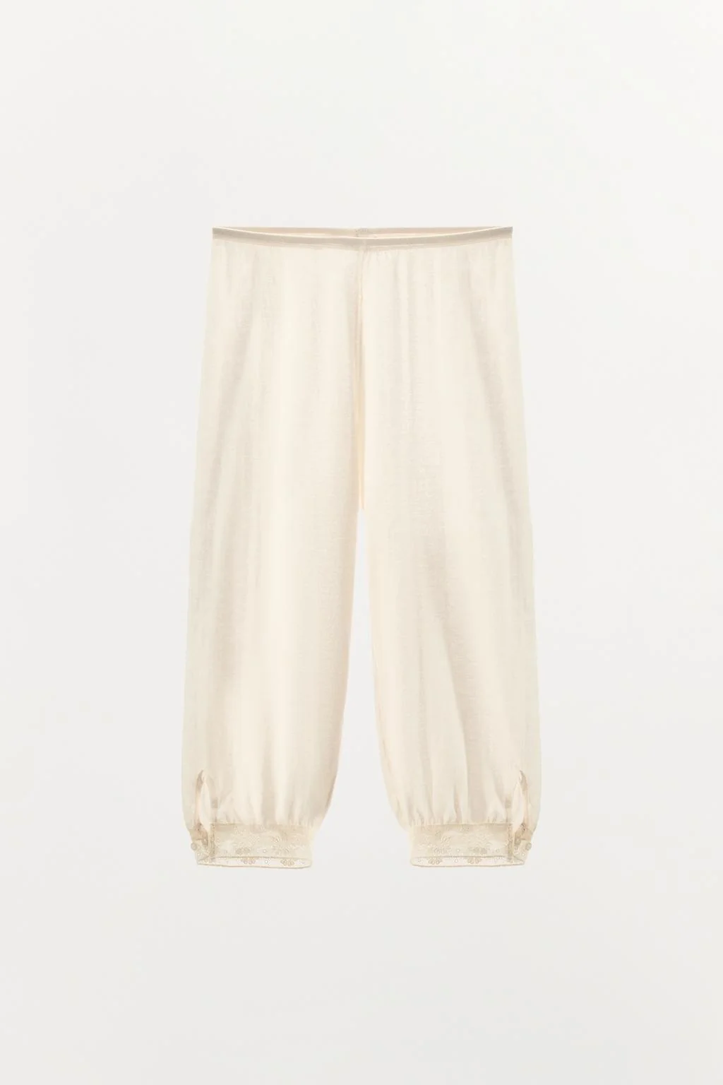 Тонкое трикотажные брюки с кружевом — Пышный