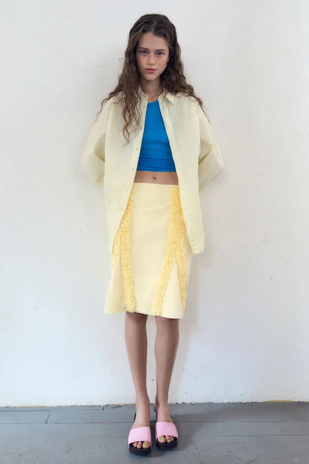 Юбка с тиснением и оборками