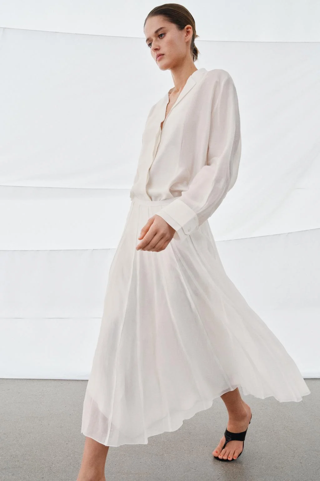 Юбка с контрастной отделкой и струящимся кроем ZW COLLECTION