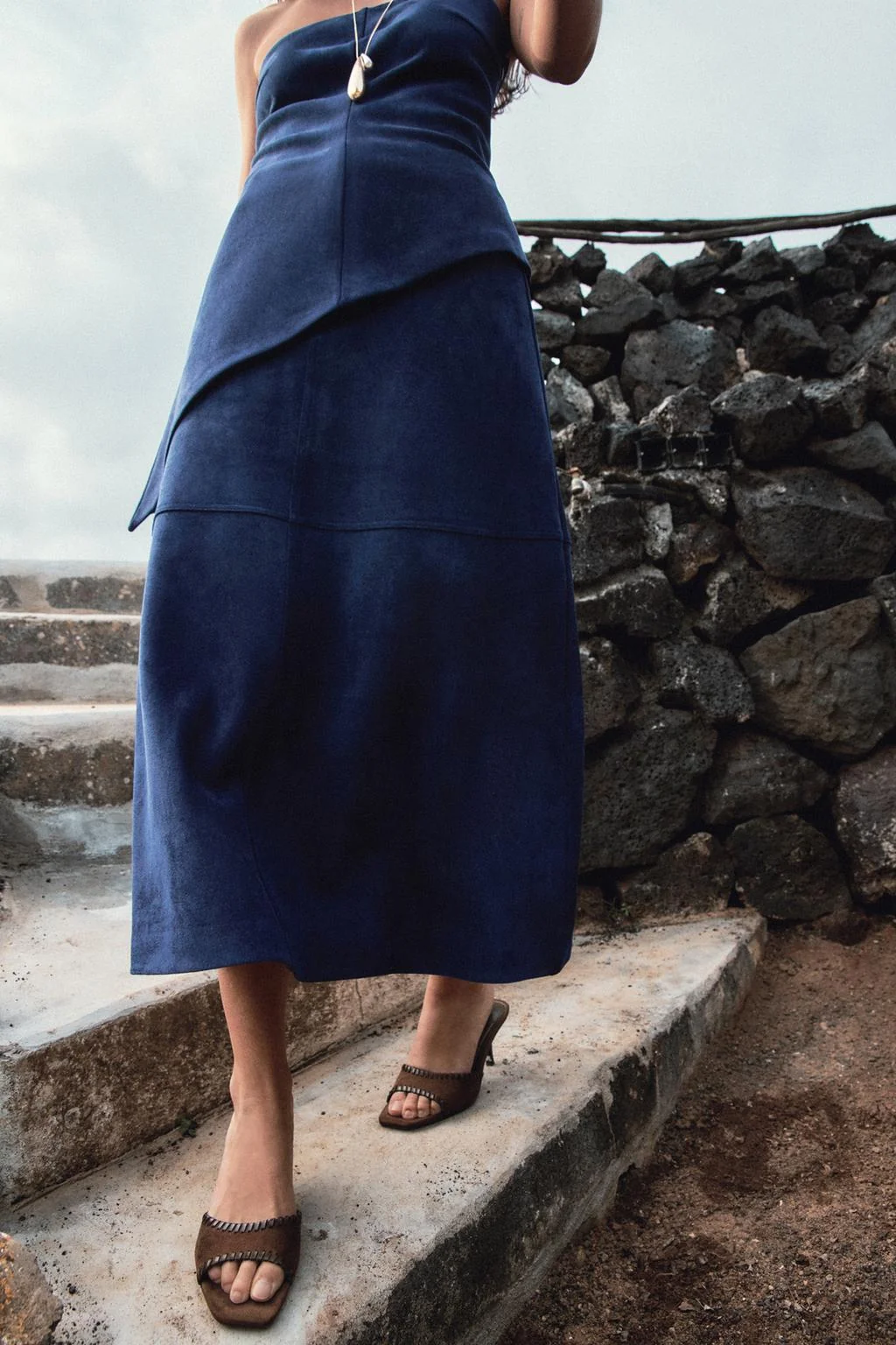 Юбка-плащ из искусственной замши