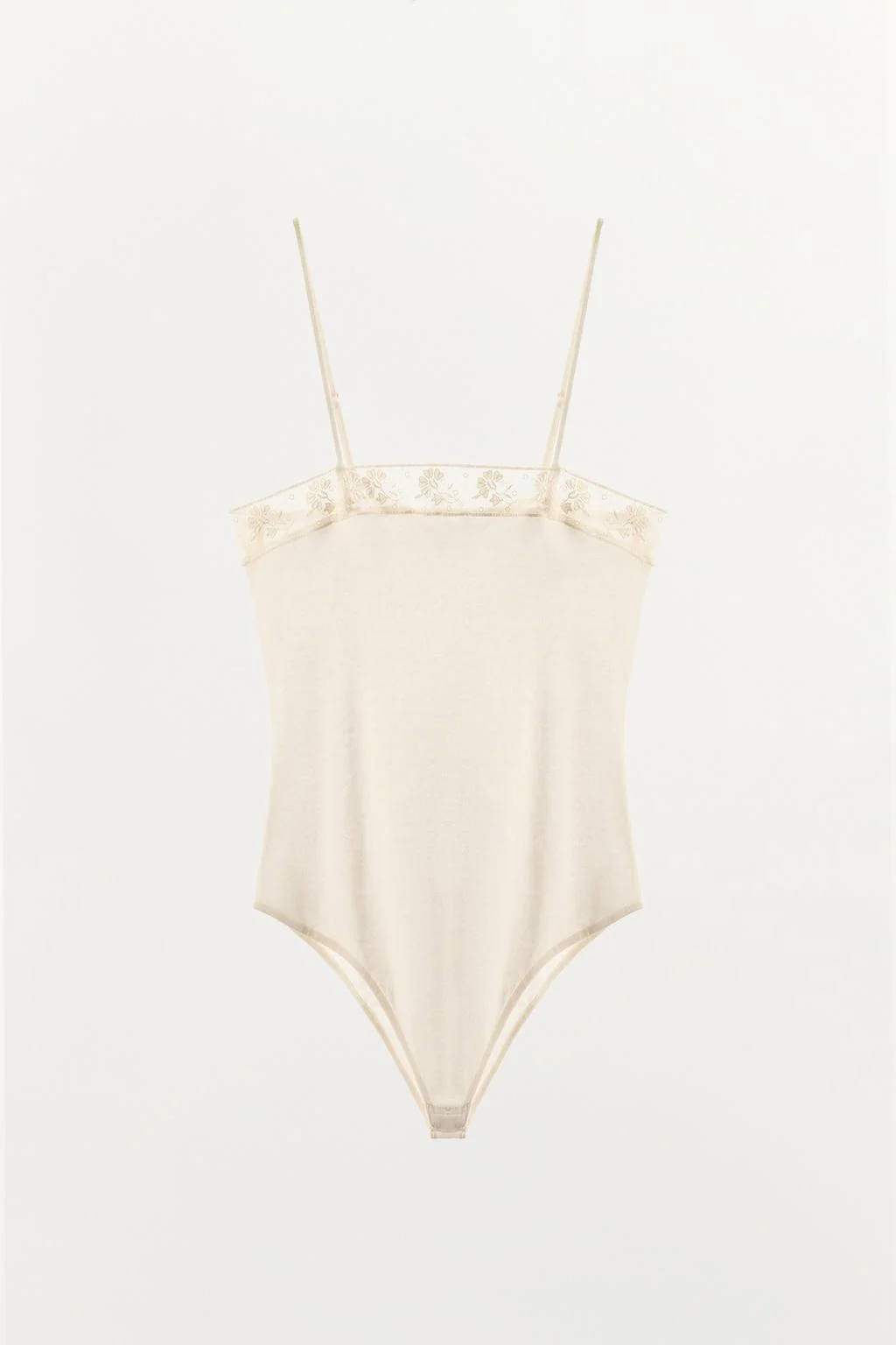 Тонкий вязаный боди с кружевом — Боди