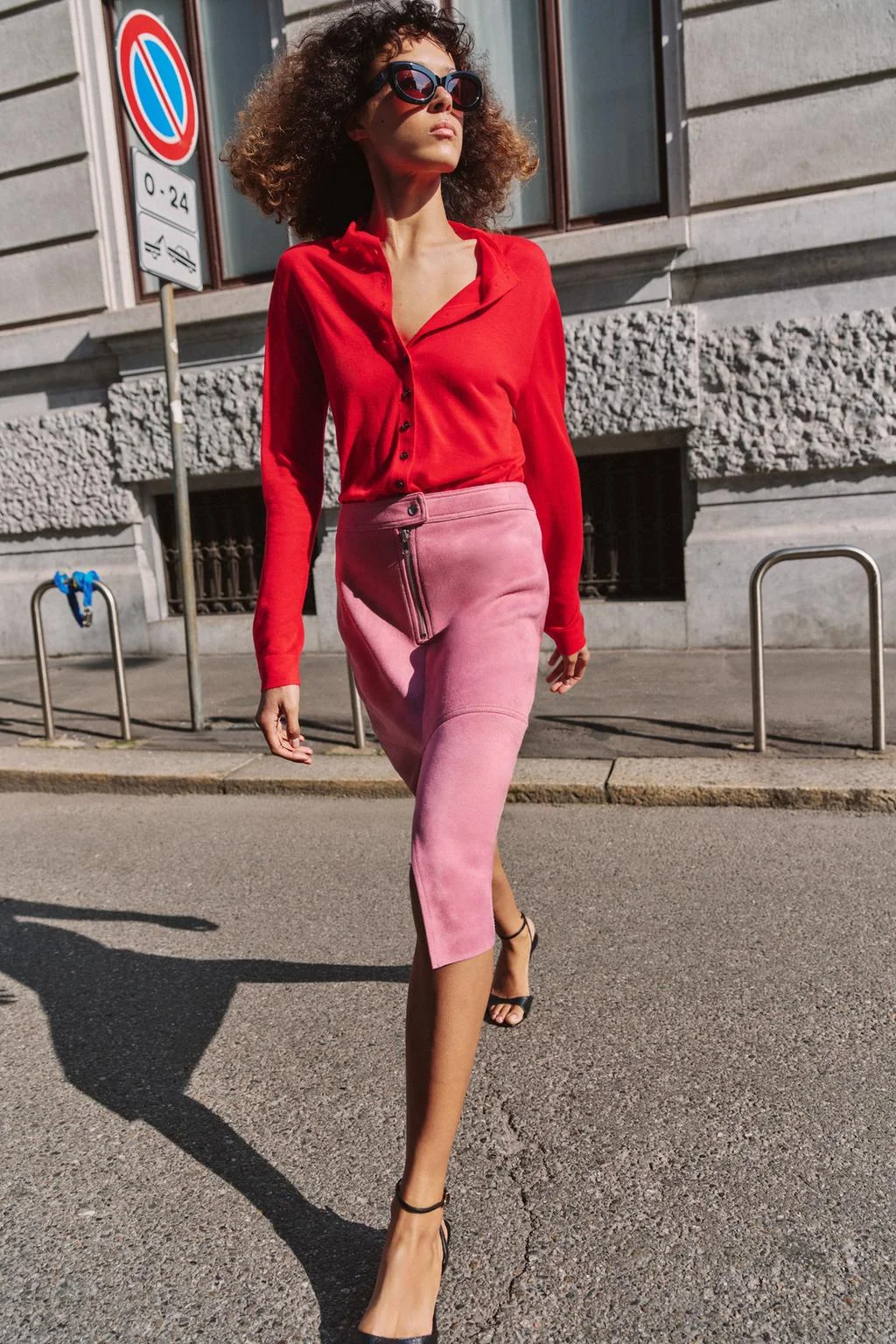 Юбка миди из искусственной замши