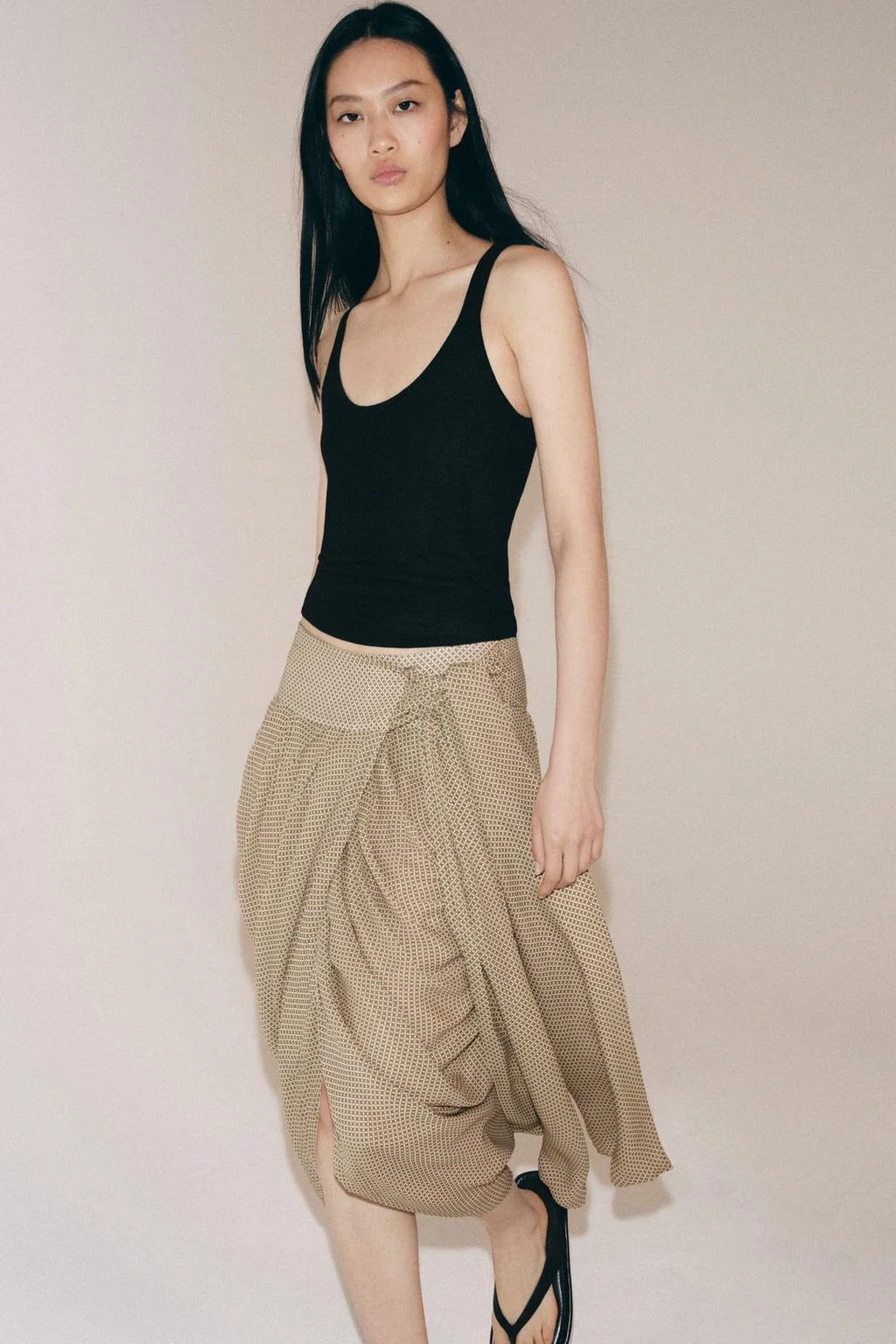 Юбка ЗВ КОЛЛЕКЦИЯ с принтом и драпировкой