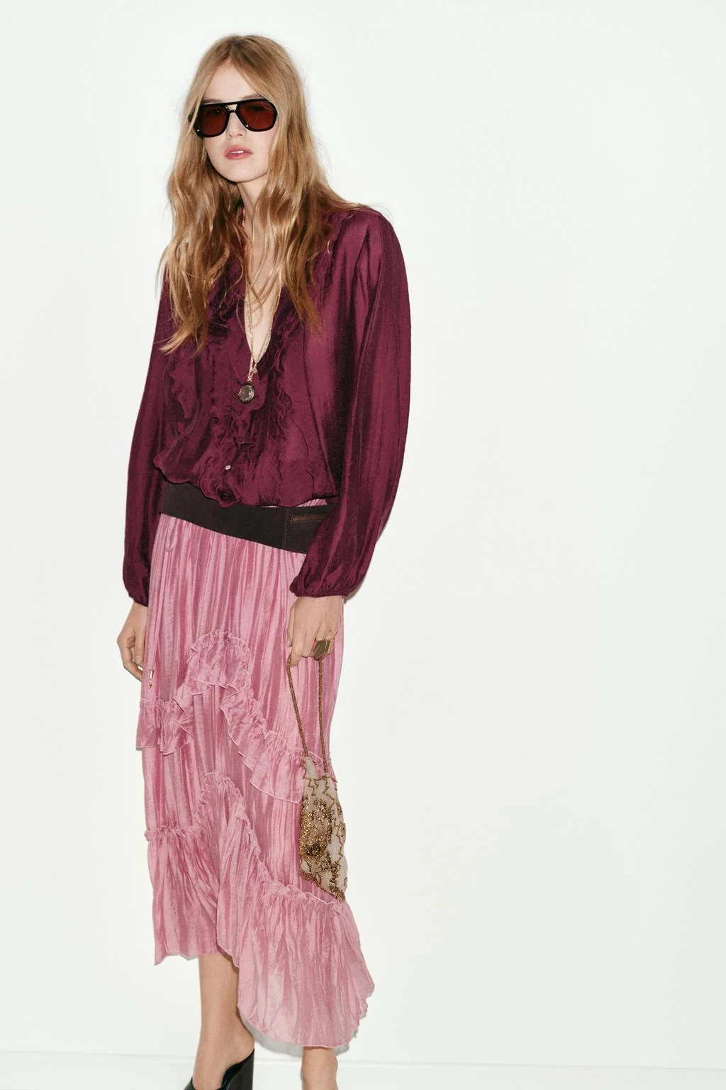 Юбка-миди с оборками