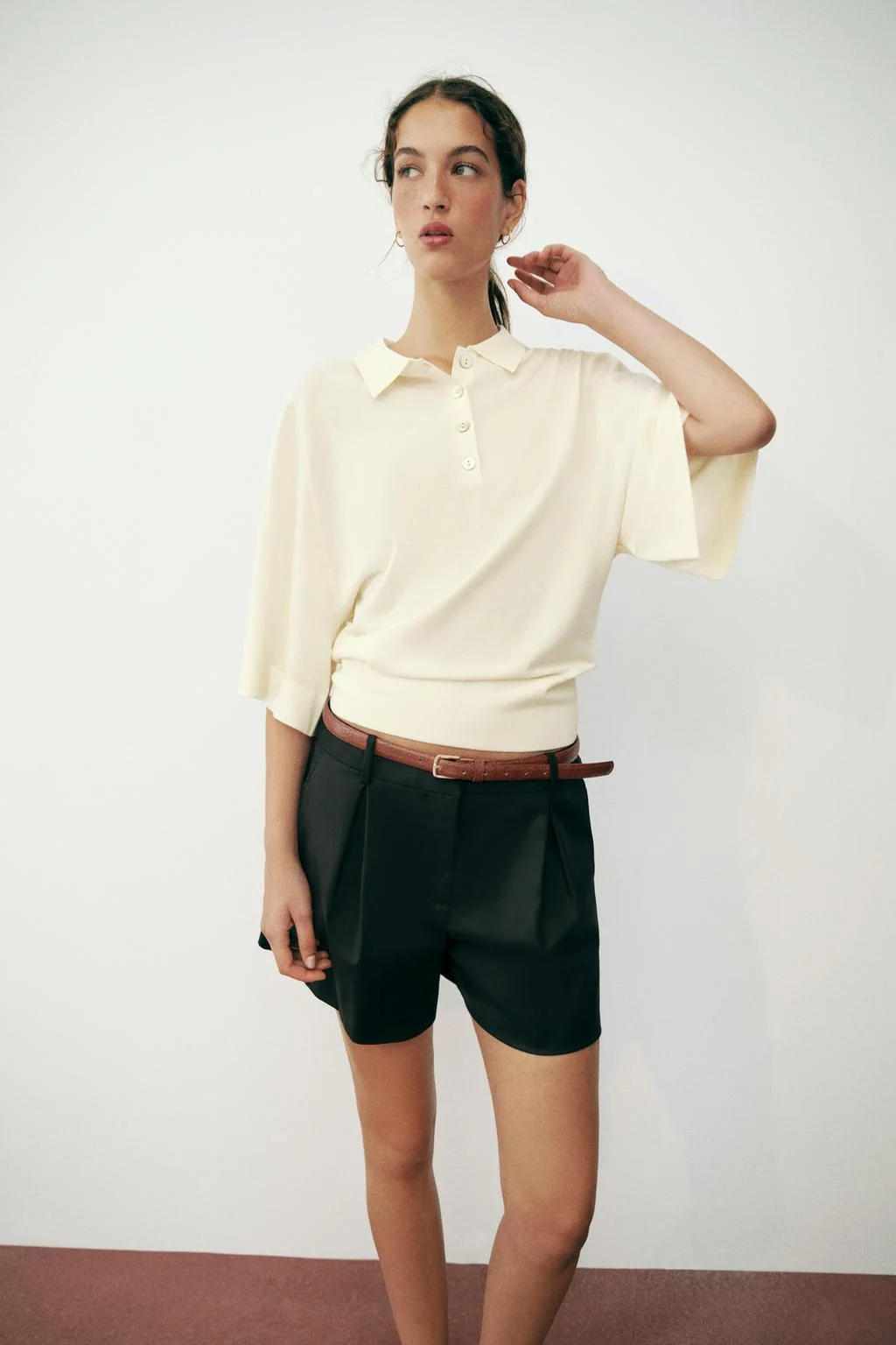 3/4 SLEEVE KNIT POLO SHIRT