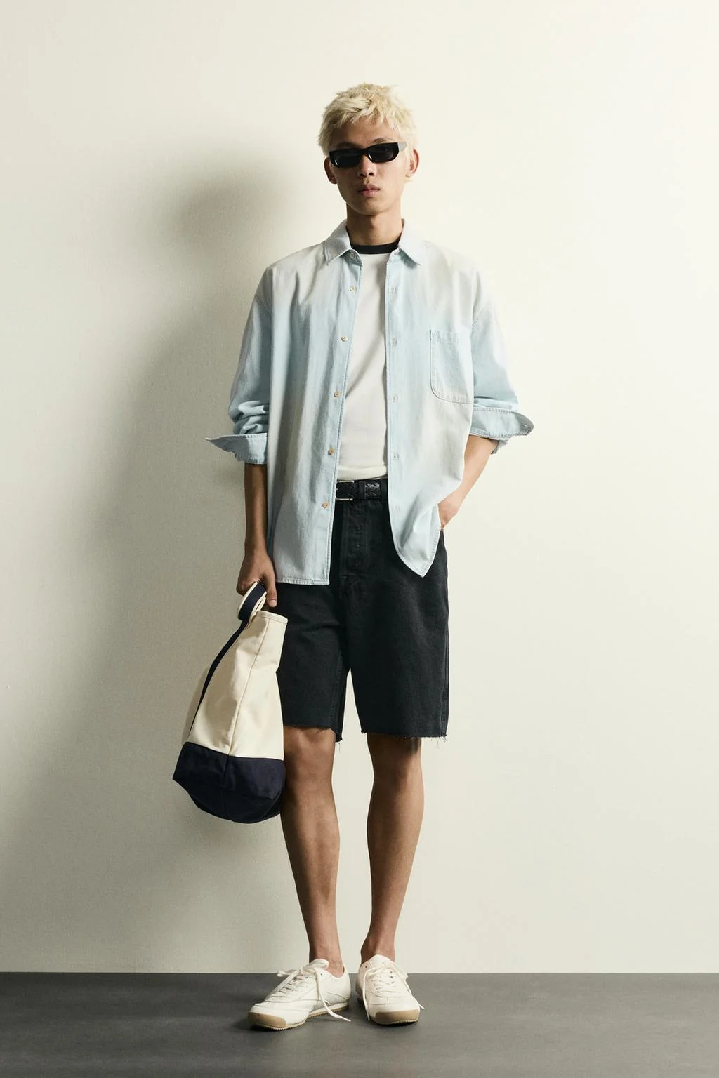 STRAIGHT-LEG DENIM BERMUDA SHORTS
