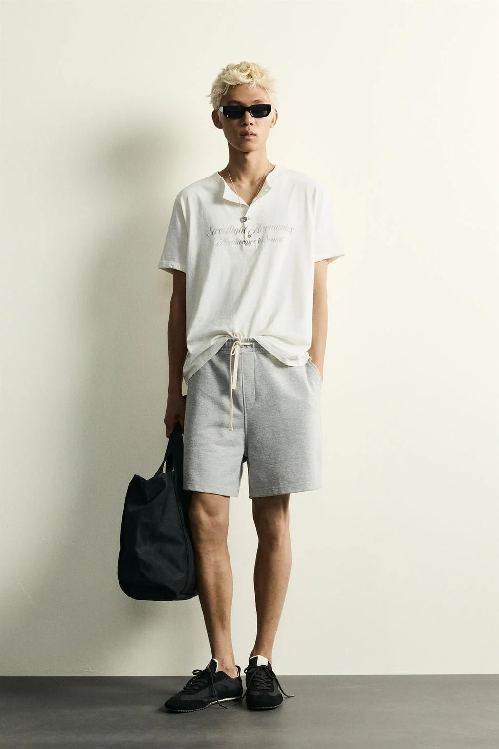 WASHED HENLEY T-SHIRT