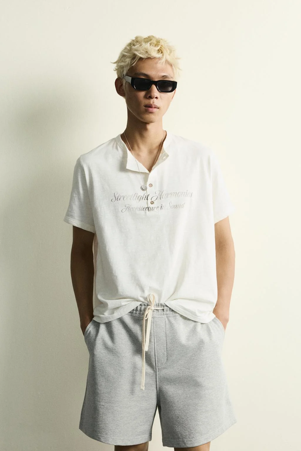 WASHED HENLEY T-SHIRT