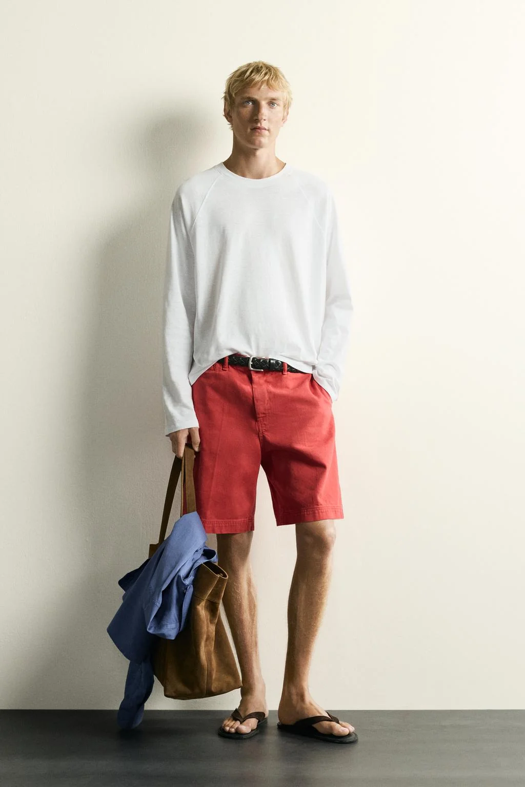 Футболка Colour Block из хлопка и льна