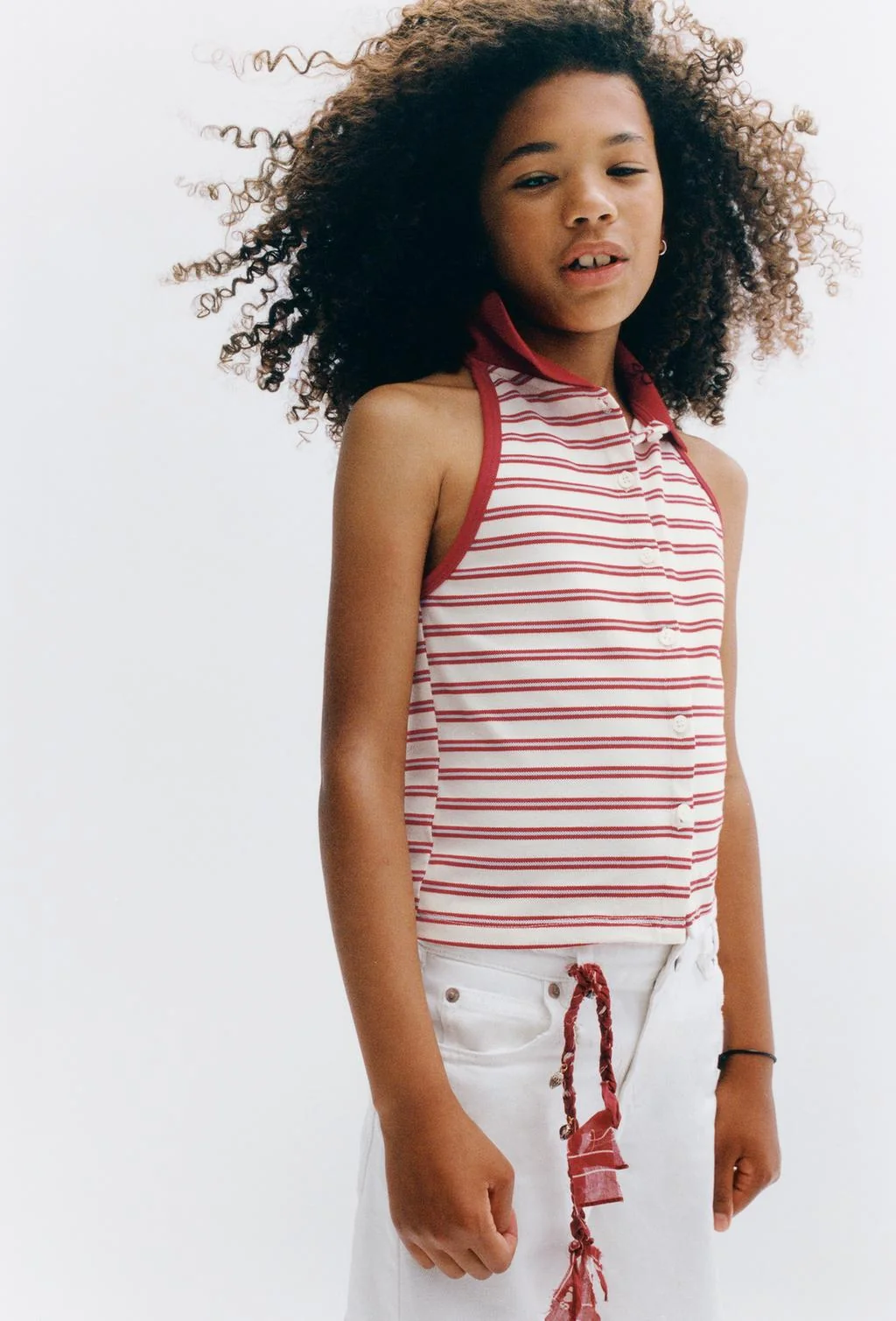 PIQUÉ HALTER NECK POLO SHIRT