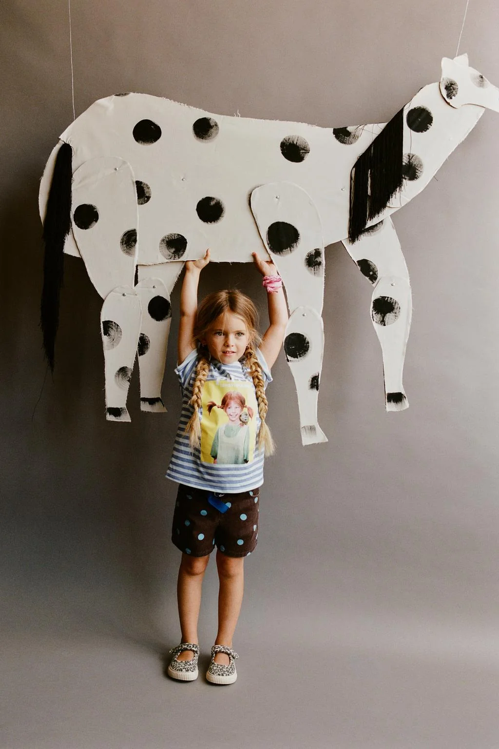 POLKA DOT TWILL BERMUDA SHORTS
