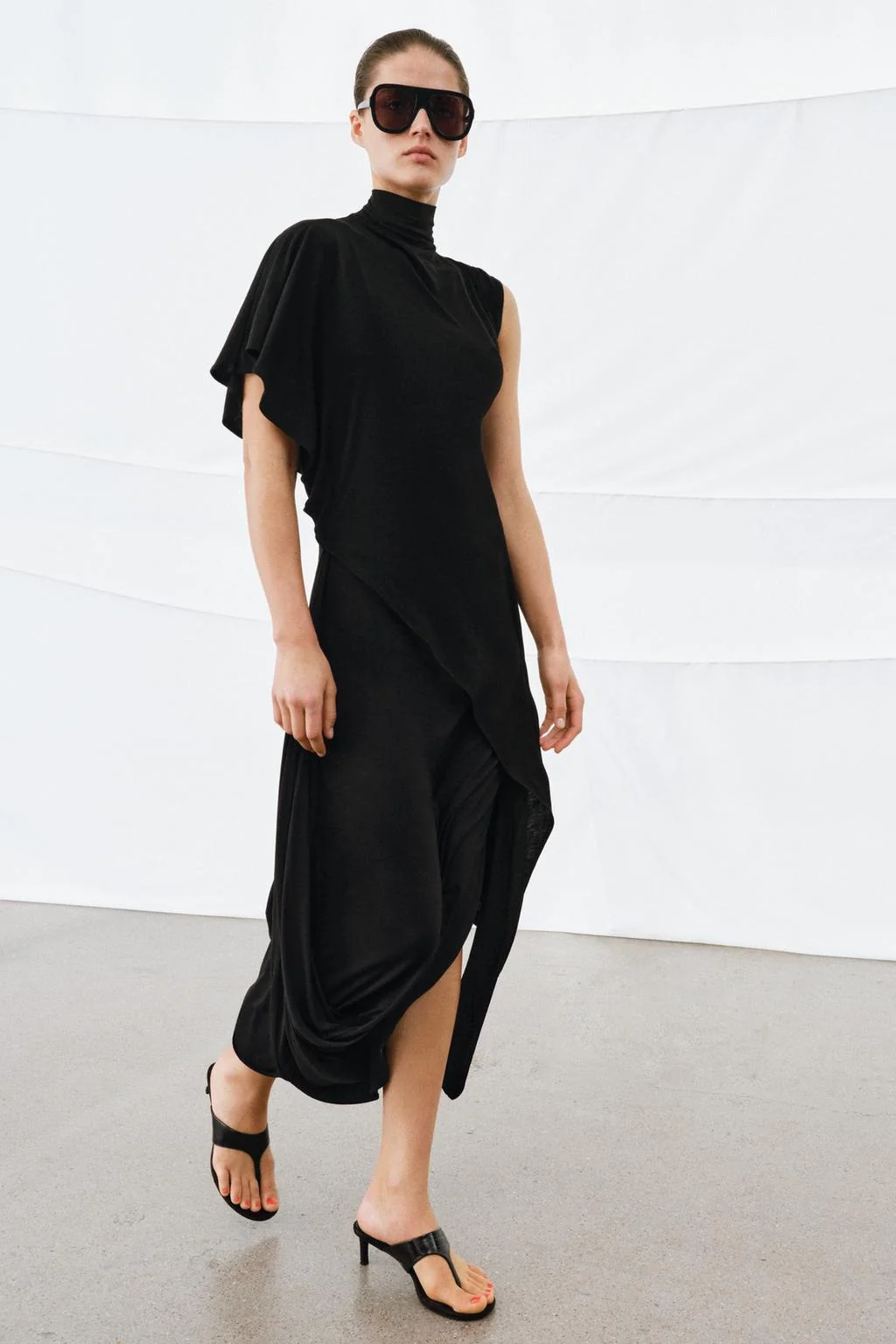 Юбка миди драпированная