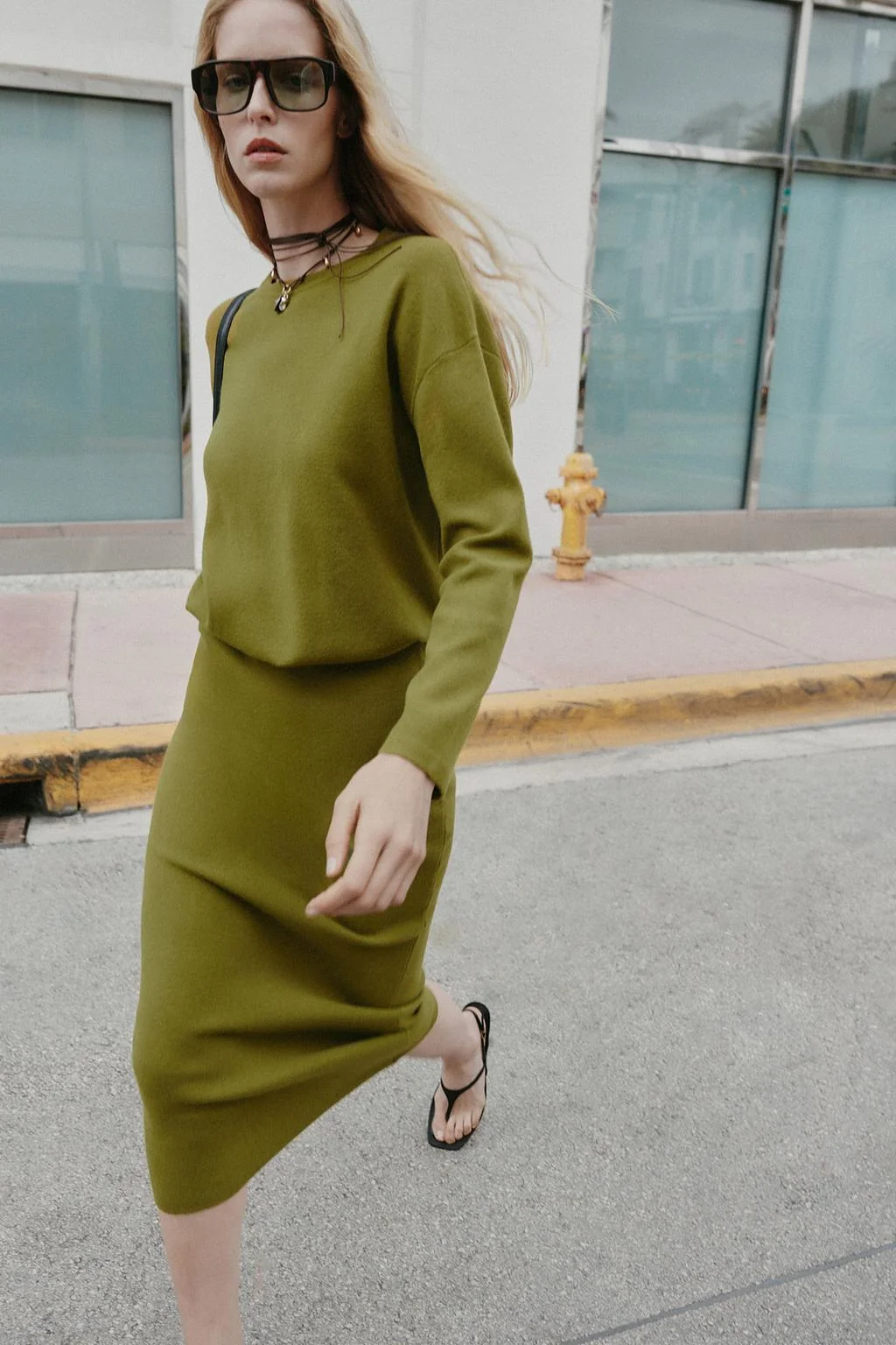 Юбка миди трикотажная