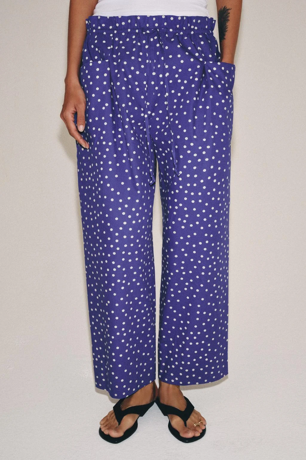 БРЮКИ С ПЕЧАТЬЮ В ГОРОШЕК ZW COLLECTION