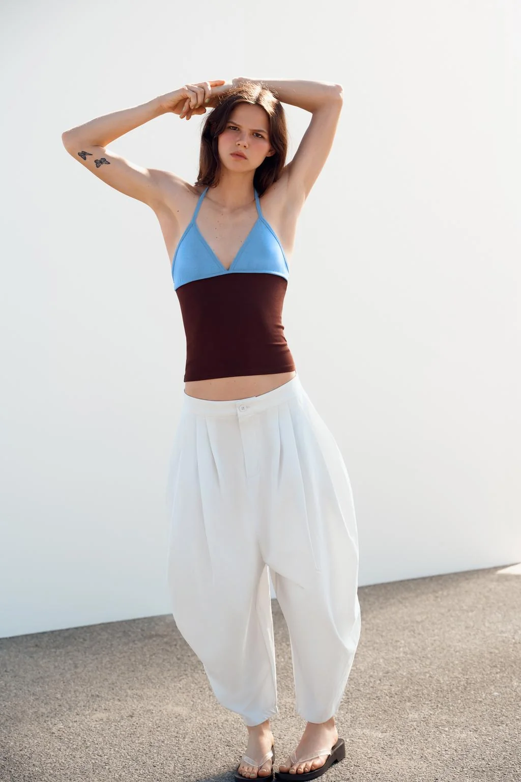 Драпированные объемные брюки — Пиджачный