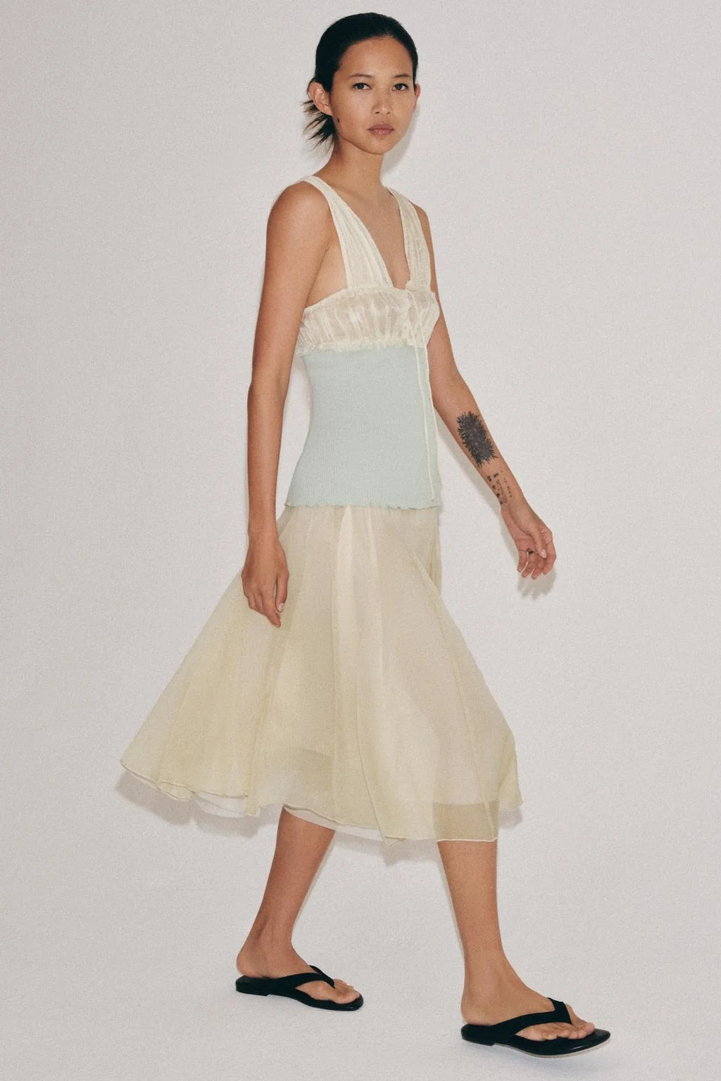 Комбинированная миди-юбка