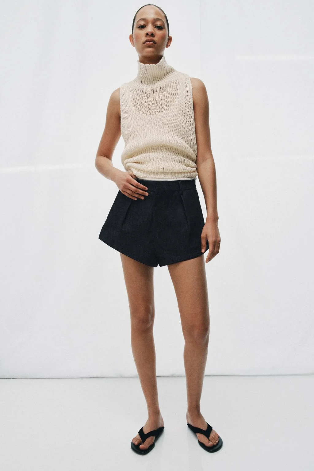 Деним-шорты ZW Collection со стрелками — Шорты