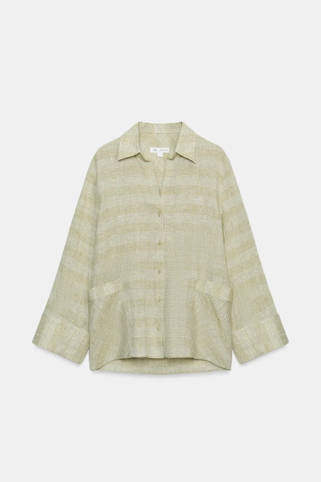 Клетчатая льняная рубашка ZW Collection