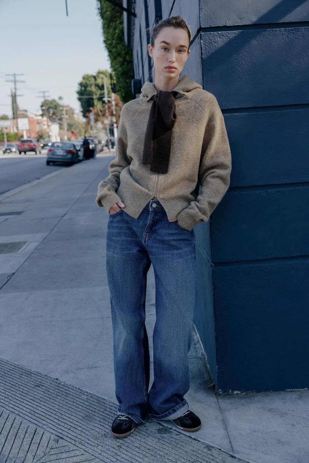 Худи-кардиган с бантом