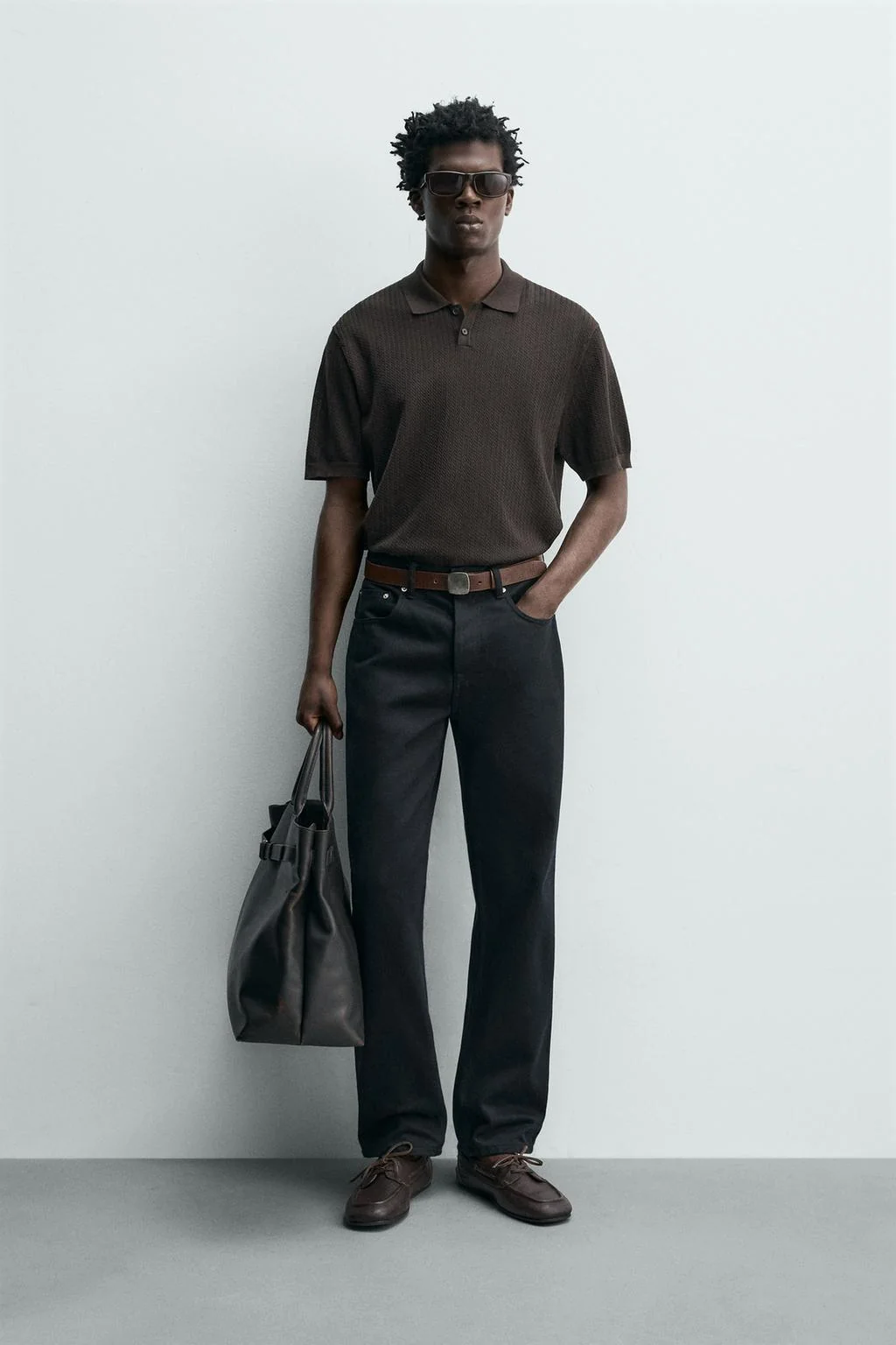 Вязаный поло с текстурой обычной посадки — Поло