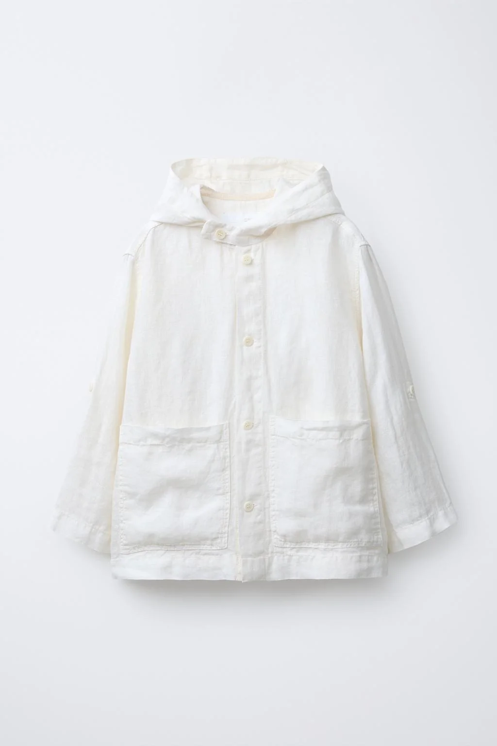 Льняная рубашка-овершит с капюшоном 100% лен