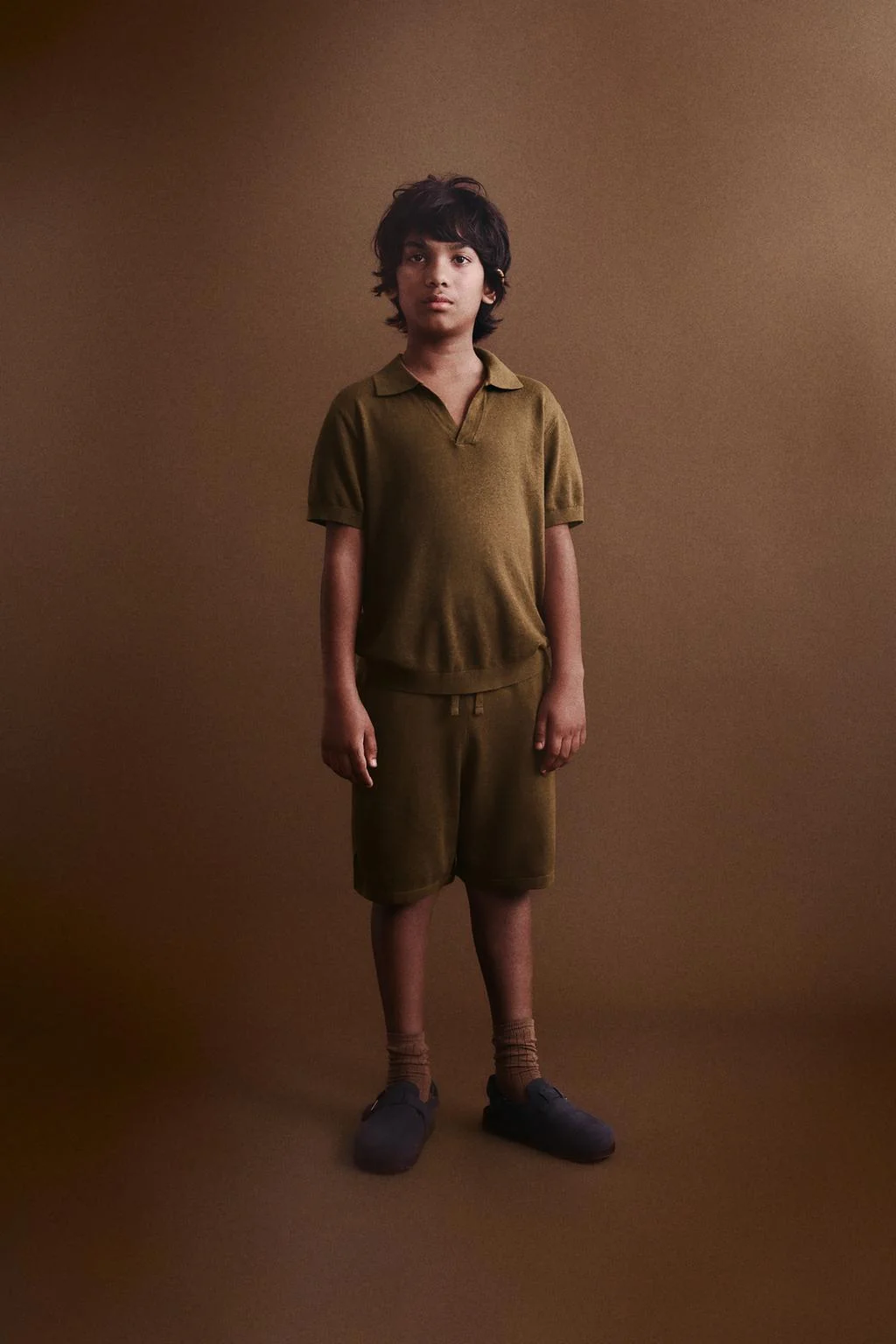 Поло из льняной смеси и хлопка