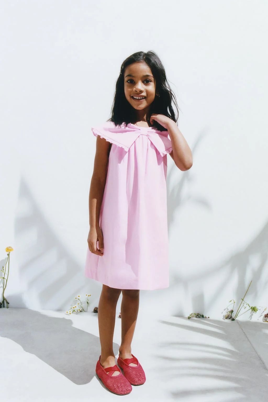 Платье из поплина с бантом