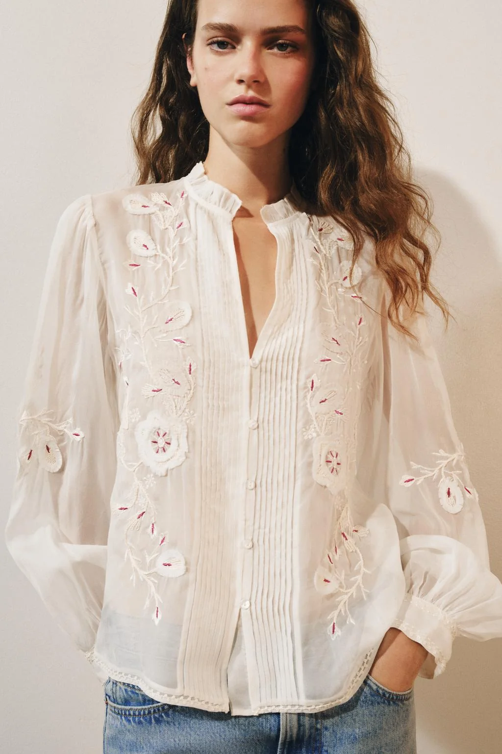 ZW COLLECTION Вышитая рубашка из органзы